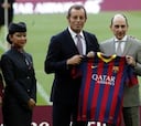 Foto oficial del Barcelona con el patrocinador Qatar Airways