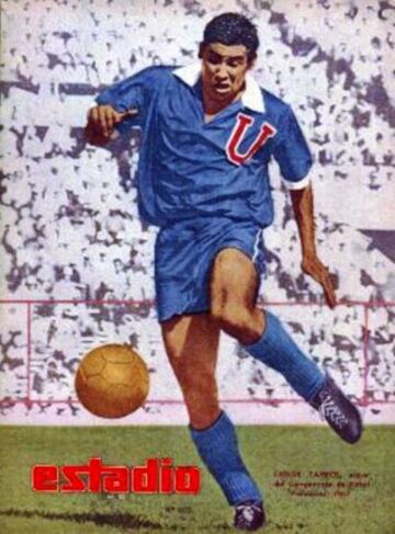 19 de enero de 1963: Carlos Campos anota tres goles en la victoria de Universidad de Chile por 6-3 sobre Colo Colo en el estadio Nacional.