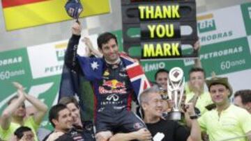 Webber, el día de su despedida en Brasil.