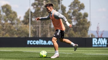 Fran Beltr&aacute;n durante un entrenamiento del Celta.