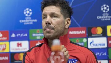 Simeone, en la rueda de prensa del Atlético