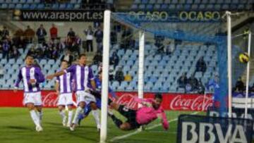 El defensa del Valladolid en el partido de su equipo frente al Getafe.