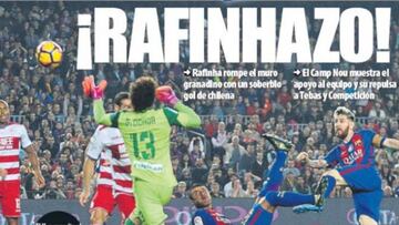 Rafinha borra al tridente de las portadas de Barcelona