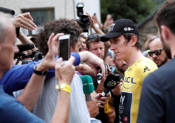 Entrevista a Geraint Thomas antes de la carrera.