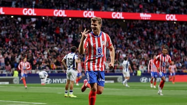 3-0. Alexander Sorloth celebra el tercer tanto que anota.