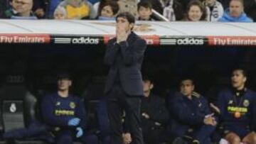 Marcelino, en el banquillo del Bernabéu.