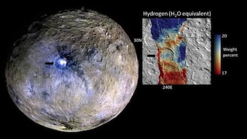 Se descubren rastros de la corteza helada de CERES