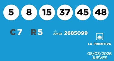 La Primitiva: comprobar los resultados del sorteo de hoy, jueves 5 de marzo