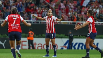  Christian Carolina Jaramillo celebrates her goal 3-0 of Guadalajara during the game Guadalajara vs Pachuca, corresponding to Round 17 of the Torneo Apertura 2023 of the Womens Liga BBVA MX, at Akron Stadium, on November 03, 2023. 

<br><br>

Christian Carolina Jaramillo celebra su gol 3-0 de Guadalajara durante el partido Guadalajara vs Pachuca, correspondiente a la Jornada 17 del Torneo Apertura 2023 de la Liga BBVA MX Femenil, en el Estadio Akron, el 03 de Noviembre de 2023