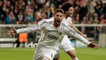 PLETÓRICO. Ramos celebró con mucha rabia su primer gol ante el Bayern en el Allianz.