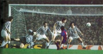 5 de Marzo de 1986. Partido de ida de cuartos de final de la Copa de Europa entre el Barcelona y la Juventus, ganó el Barcelona 1-0.