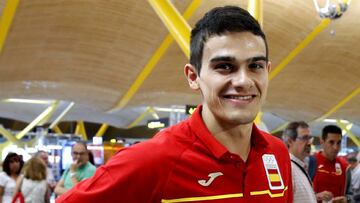 Bruno Hortelano, en Barajas, antes de partir hacia Río.