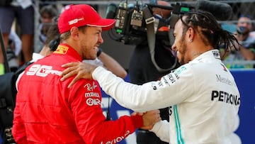 Vettel y Hamilton en 2019.