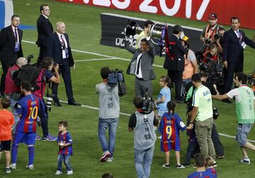 Celebración de los jugadores del Barcelona.