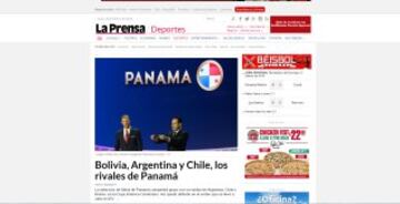 La Prensa de Panamá mencionó en su portada a los rivales que enfrentará en la cita continental.