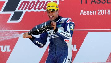 Motorcycling - MotoGP - TT Assen Grand Prix - Moto3 - TT Assen Circuit, Assen, Netherlands - July 1, 2018 - Spain&#039;s Jorge Martin of the Del Conca Gresini Moto3 celebrates after winning Moto3 race.  REUTERS/Yves Herman