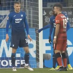 Este fue el golazo de cabeza de Santos Borré ante Hoffenheim