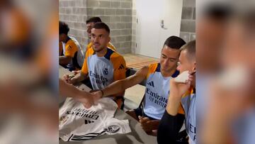 La ‘pulla’ de Lucas Vázquez a un reconocido humorista culé cuando le pide una firma