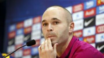 Iniesta, en rueda de prensa.