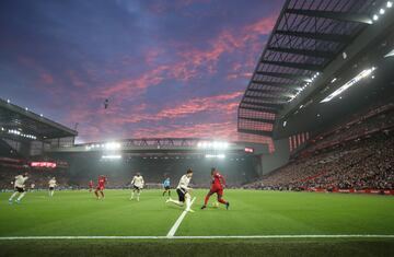 Striking, winter sky over Anfield