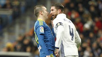 Sergio Ramos and Iaso Aspas exchange pleasentaries