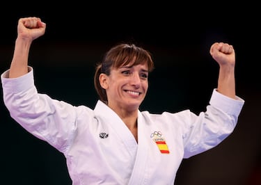 La felicidad de Sandra Sánchez al conseguir el oro.
