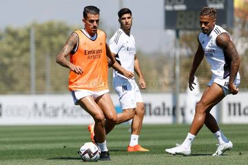 Ceballos, durante una sesión preparatoria con el Real Madrid.