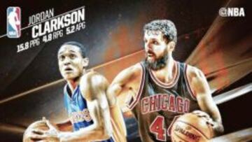 Jordan Clarkson y Nikola Mirotic, rookies del mes de marzo en la Conferencia Oeste y Este, respectivamente.