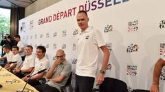 Chris Froome durante la rueda de prensa previa al Tour de Francia 2017.