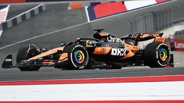 McLaren's British driver Lando Norris drives during the second practice session at the Red Bull Ring race track in Spielberg, Austria, on June 27, 2025, ahead of the Formula One Austrian Grand Prix. (Photo by Joe Klamar / AFP)