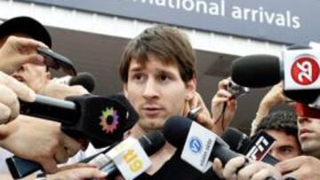 <b>EN CASA. </b>Messi llegará hoy a Barcelona y quiere jugar la Copa.