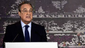 Florentino Pérez, en el acto de posesión de este lunes.