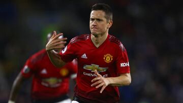 Manchester United&#039;s Spanish midfielder Ander Herrera celebrates after scoring their second goal during the English Premier League football match between between Cardiff City and Manchester United at Cardiff City Stadium in Cardiff, south Wales on  De