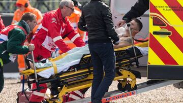 Tito Rabat tuvo una ca&iacute;da tremenda en Silverstone.