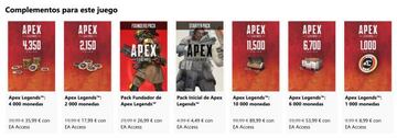 Apex Legends | Actuales precios de microtransacciones en Xbox Live (febrero de 2019).