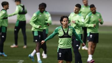 Lainez, en un entrenamiento. 