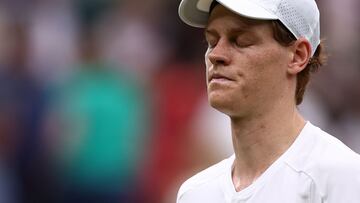 Jannik Sinner, durante su partido contra Daniil Medvedev en Wimbledon.