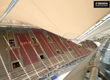 Obras en el Wanda Metropolitano: la cubierta ya est¨¢ terminada