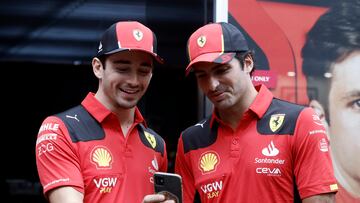 Charles Leclerc y Carlos Sainz (Ferrari). Interlagos, Brasil. F1 2023.