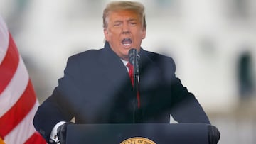 FILE PHOTO: U.S. President Donald Trump speaks during a rally to contest the certification of the 2020 U.S. presidential election results by the U.S. Congress, in Washington, U.S, January 6, 2021. REUTERS/Jim Bourg/File Photo