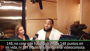 La reacción de un alucinado LeBron tras recibir 148 puntos