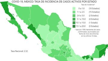 Mapa y casos de coronavirus en M&eacute;xico por estados hoy 20 de abril