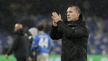 Brendan Rodgers, ayer tras caer ante el Nápoles.