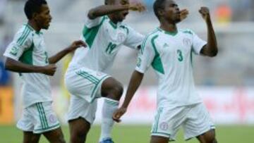 Nigeria celebra su primer gol a Tahit&iacute;.
 