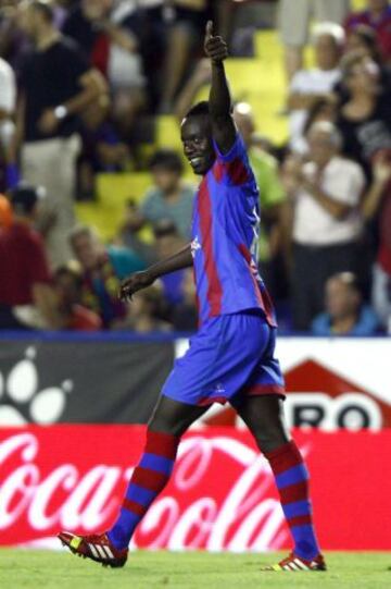 Levante-Real Madrid. 1-0. Baba Diawara celebra el primer gol.