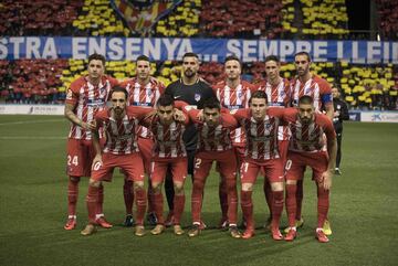 El once inicial del Atlético. 
