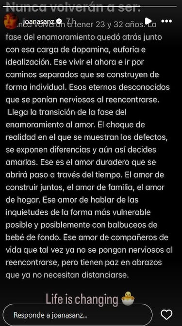 Joana Sanz revela cómo es su relación con Dani Alves antes de convertirse en madre: “Choque de realidad”