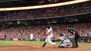 La batalla entre los Yankees de Nueva York y los Astros de Houston, dos de los mejores equipos de las Grandes Ligas, volvió empatada al Bronx (1-1). Un error de LeMahieu al final del partido privó al equipo neoyorkino de ponerse 2-0. En la imagen, Brantle