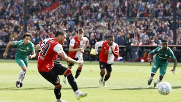 The Mexican had another night to remember as he scored twice for Feyenoord in their 6-1 win.