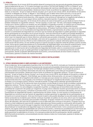 El árbitro del Rayo-Albacete suspendió el partido porque la seguridad no estaba garantizada